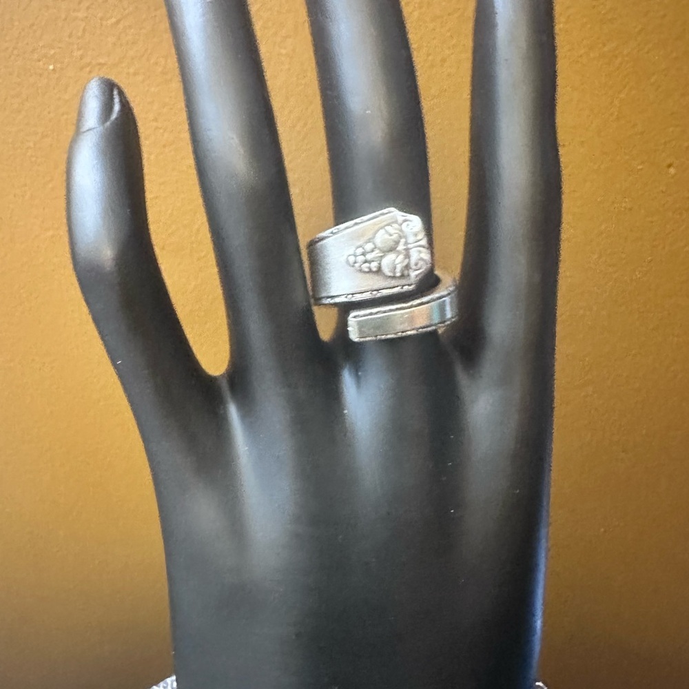 Emily silver tone spoon ring - Picture 12 of 14